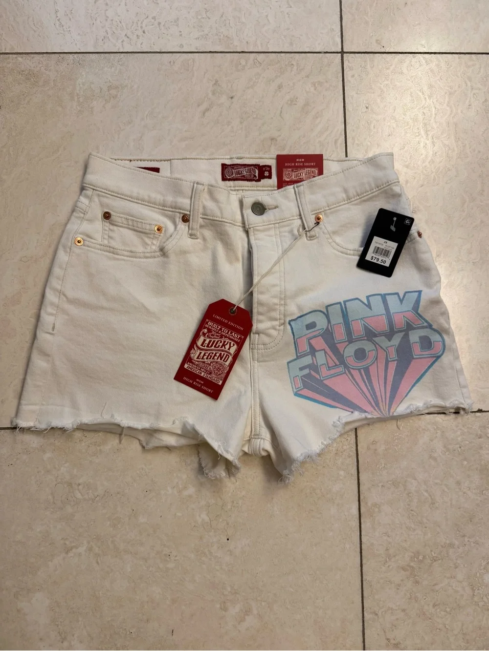 Lucky Brand Pink Floyd High Rise Mom Short